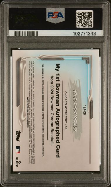 Topps - Bowman Chrome - Colson Montgomery My 1st Bowman Autograph #1BACM - PSA Mint 9 - 2024