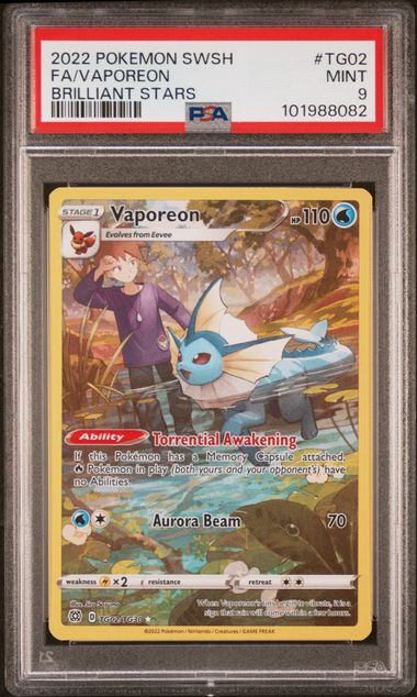 Pokemon - Brilliant Stars - Vaporeon - 2022 - PSA 9