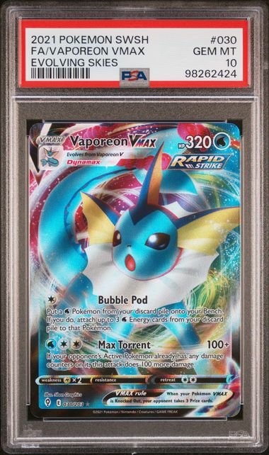 Pokemon - Evolving Skies - Vaporeon Vmax - 2021 - PSA 10