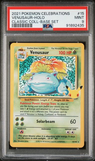 Pokemon - Celebrations Classic Collection - Venusaur Holo #15 - 2021 - PSA 9