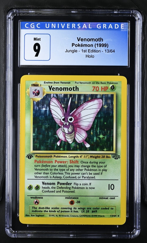Pokemon - Jungle - 1st Edition - Venomoth Holo #13 - 1999 - CGC 9