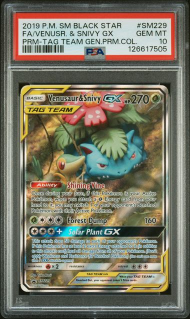 Pokemon - Generations Premium Collection - Venusaur & Snivy GX FA #SM229 - PSA Gem Mint 10 - 2019