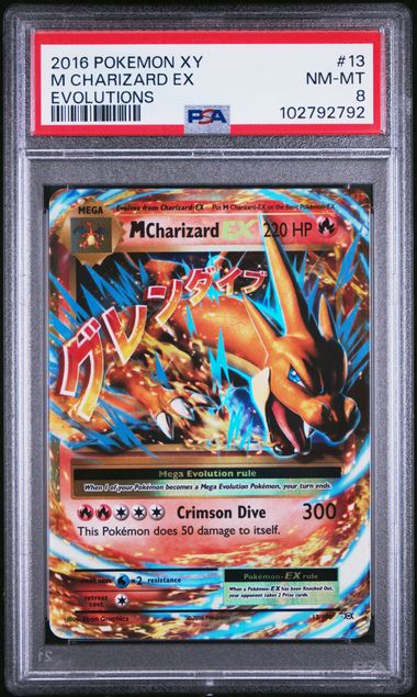 Pokemon - XY Evolutions - M Charizard EX - PSA NM-MT 8 - 2016