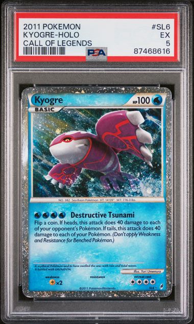 Pokemon - Call of Legends - Kyogre Holo #SL6 - 2011 - PSA EX 5