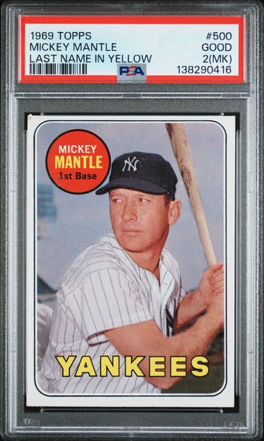 Topps - Mickey Mantle Last Name in Yellow #500 - 1969 - PSA 2 (MK)