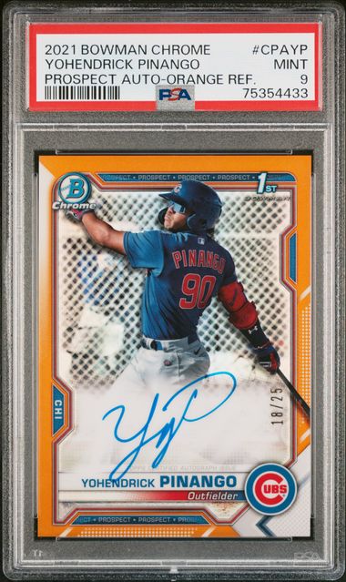 Topps - Bowman Chrome - Orange Prospect Auto - Yohendrick Pinango #CPAYP - 2021 - PSA 9