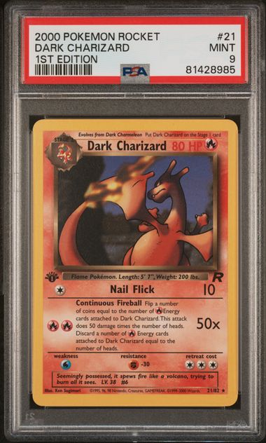 Pokemon - Rocket - Dark Charizard 1st Edition #21 - 2000 - PSA 9
