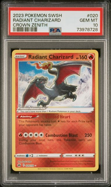 Pokemon - Crown Zenith - Radiant Charizard #020 - 2023 - PSA 10