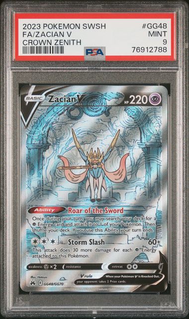 Pokemon - Crown Zenith - Zacian V FA #GG48 - 2023 - PSA 9