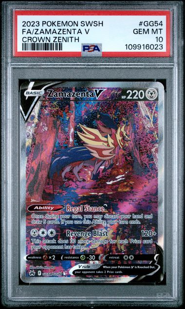Pokemon - Crown Zenith - Galarian Gallery - Zamazenta V #GG54 - 2023 - PSA 10