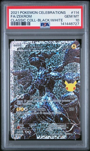 Pokemon - Celebrations Classic Collection - Zekrom FA #114 - 2021 - PSA 10