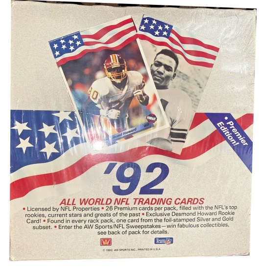 All World - NFL Trading Cards - Premier Edition Hobby Box 1992