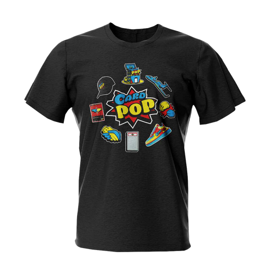 Card Pop Apparel - T Shirt - Logo and Icons - Black