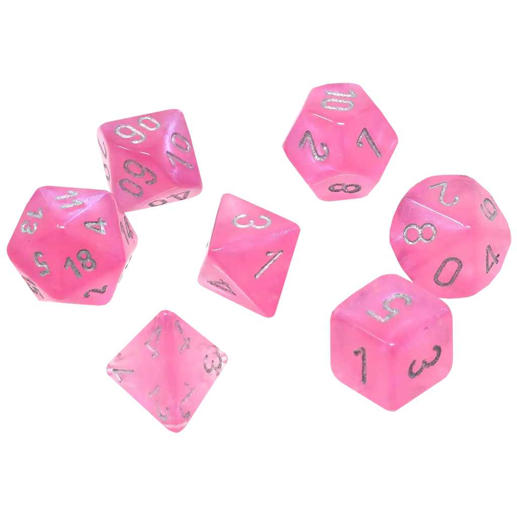 Chessex - Polyhedral 7-Die Set - Borealis Pink/Silver