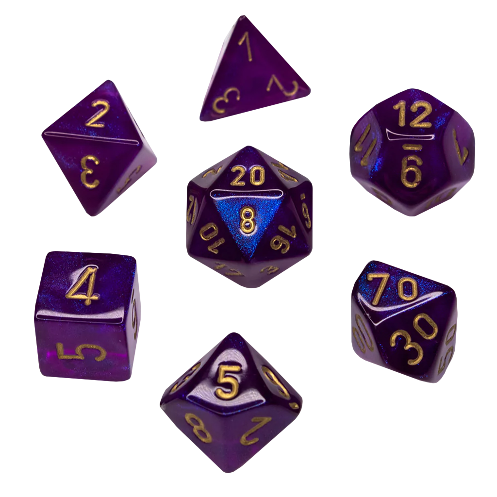 Chessex - Polyhedral 7-Die Set - Borealis Royal Purple/Gold