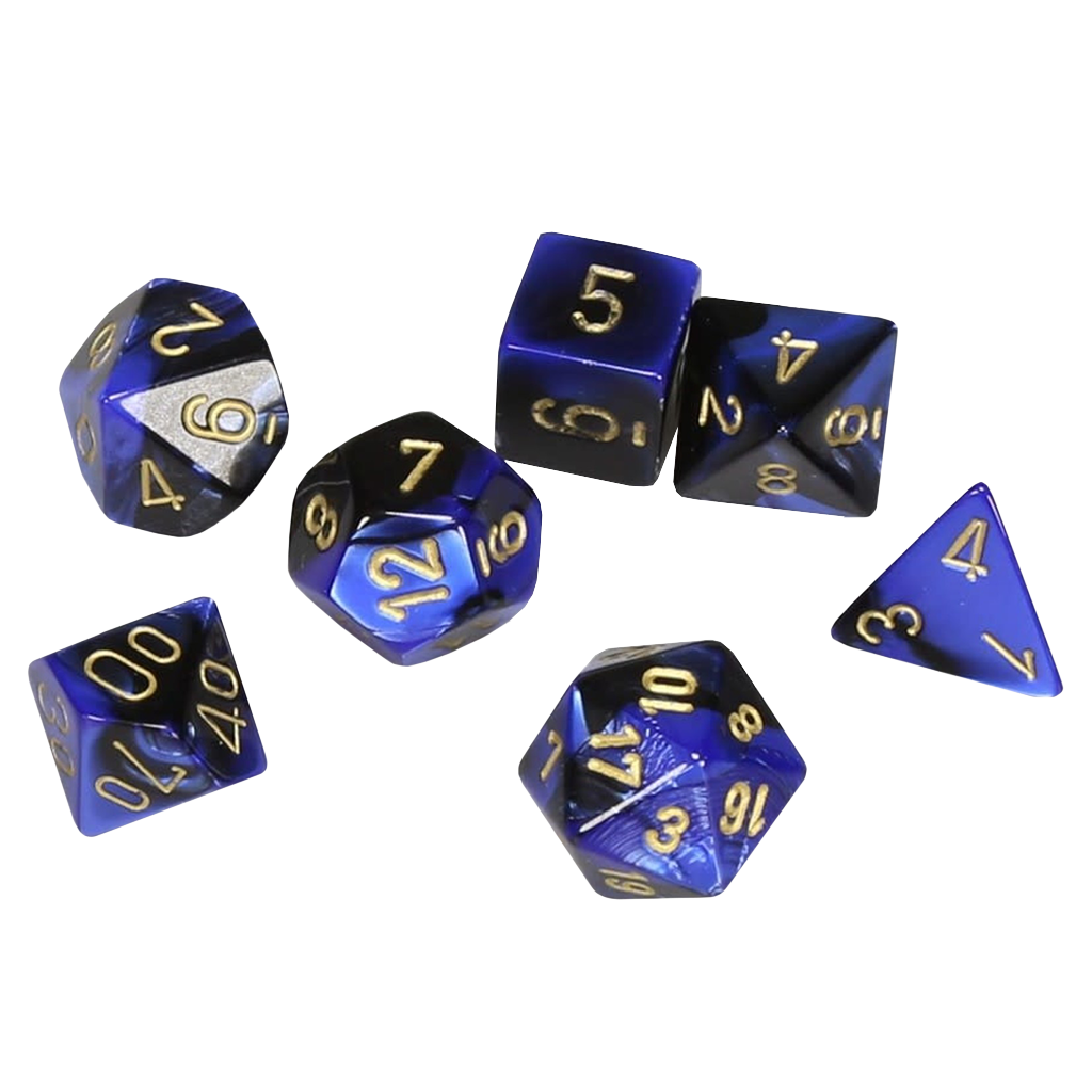 Chessex - Polyhedral 7-Die Set - Gemini Black-Blue/Gold