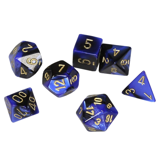 Chessex - Polyhedral 7-Die Set - Gemini Black-Blue/Gold