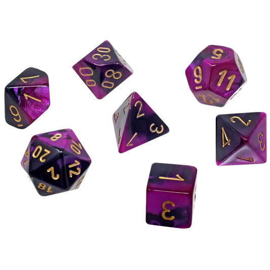 Chessex - Polyhedral 7-Die Set - Gemini Black-Purple/Gold