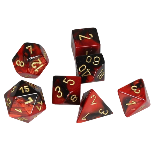 Chessex - Polyhedral 7-Die Set - Gemini Black-Red/Gold