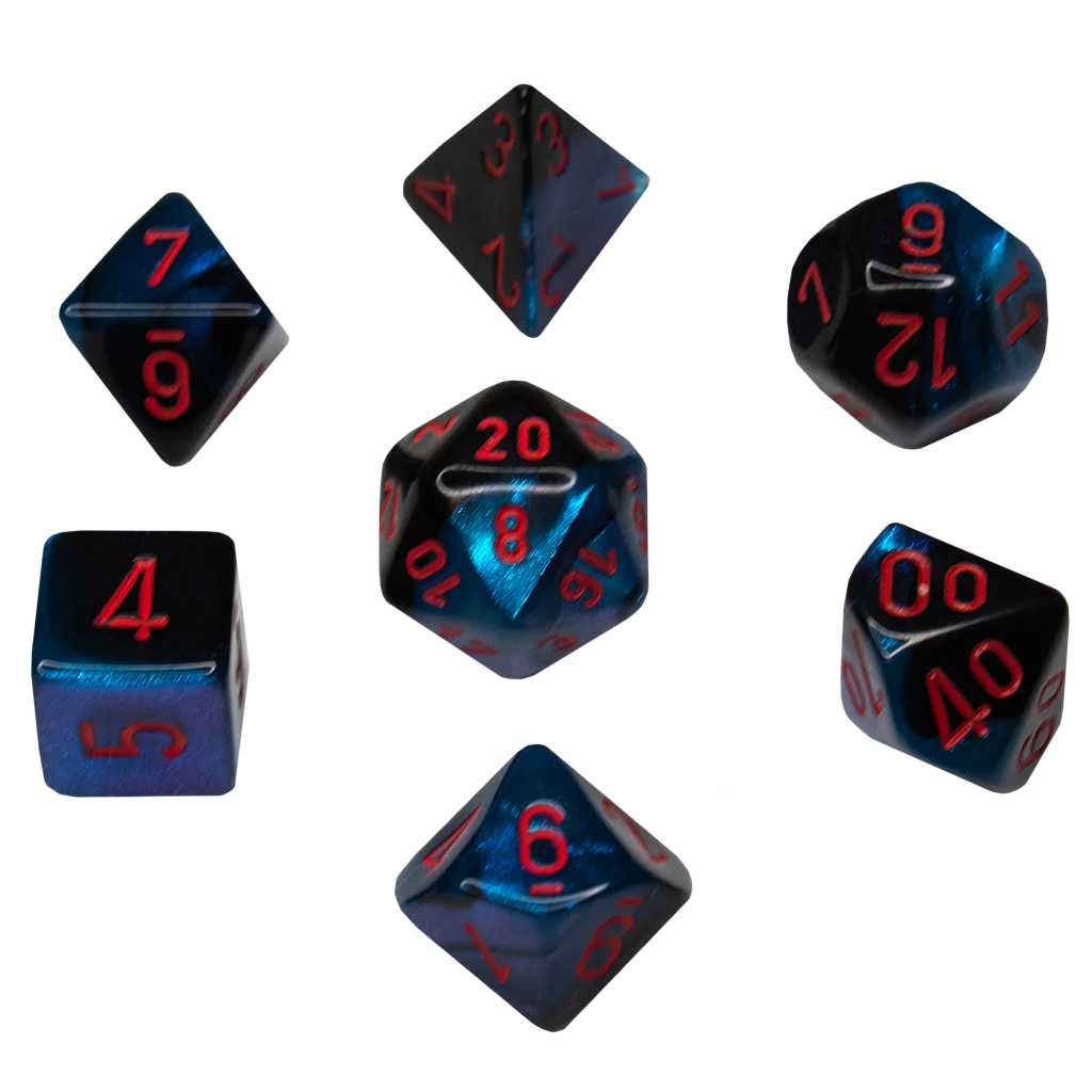 Chessex - Polyhedral 7-Die Set - Gemini Black-Starlight/Red