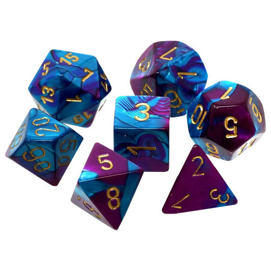 Chessex - Polyhedral 7-Die Set - Gemini Purple-Teal/Gold