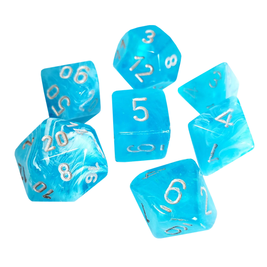 Chessex - Polyhedral 7-Die Set - Luminary Sky/Silver