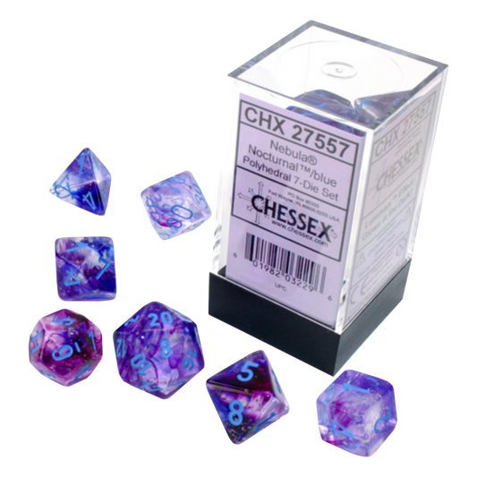 Chessex - Polyhedral 7-Die Set - Nebula Nocturnal/Blue