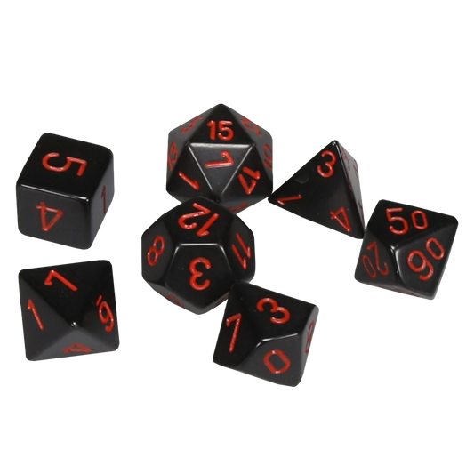 Chessex - Polyhedral 7-Die Set - Opaque Black/Red