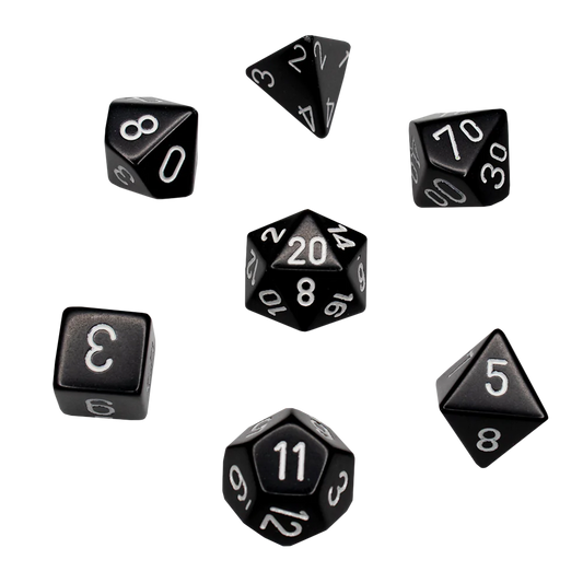 Chessex - Polyhedral 7-Die Set - Opaque Black/White