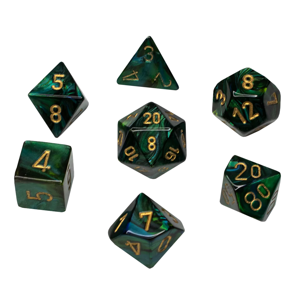 Chessex - Polyhedral 7-Die Set - Scarab Jade/Gold