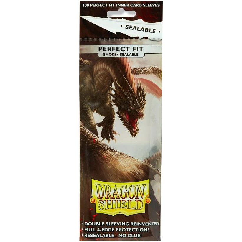 Dragon Shield - 100ct Perfect Fit Inner Card Sleeves - Sealable - Smoke