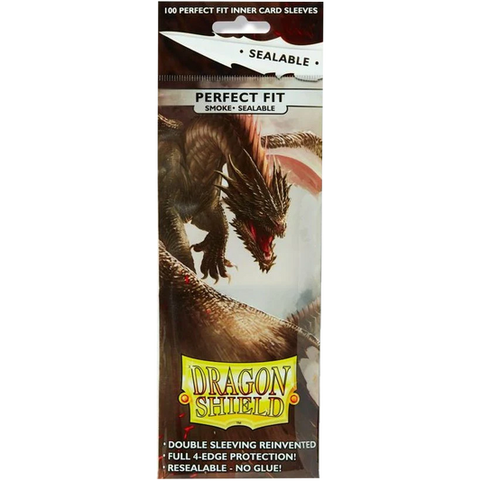 Dragon Shield - 100ct Perfect Fit Inner Card Sleeves - Sealable - Smoke
