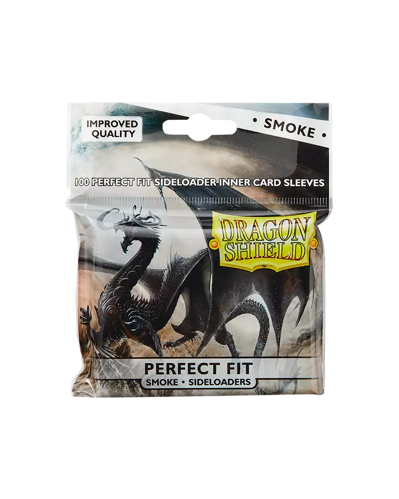 DRAGON SHIELD SLEEVES - PERFECT FIT - SEALABLE SMOKE 100ct