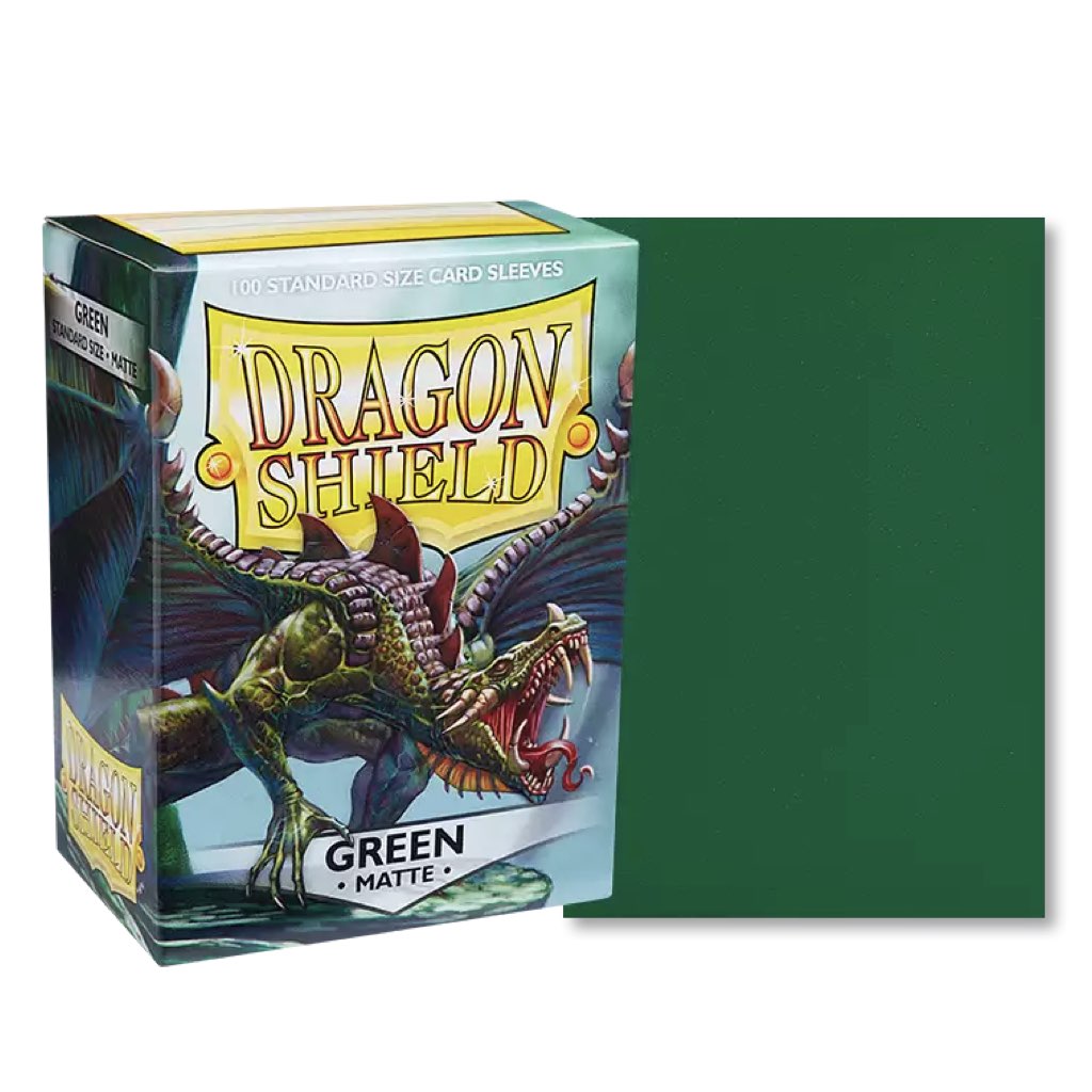 Dragon Shield - 100ct Standard Card Sleeves - Green Matte