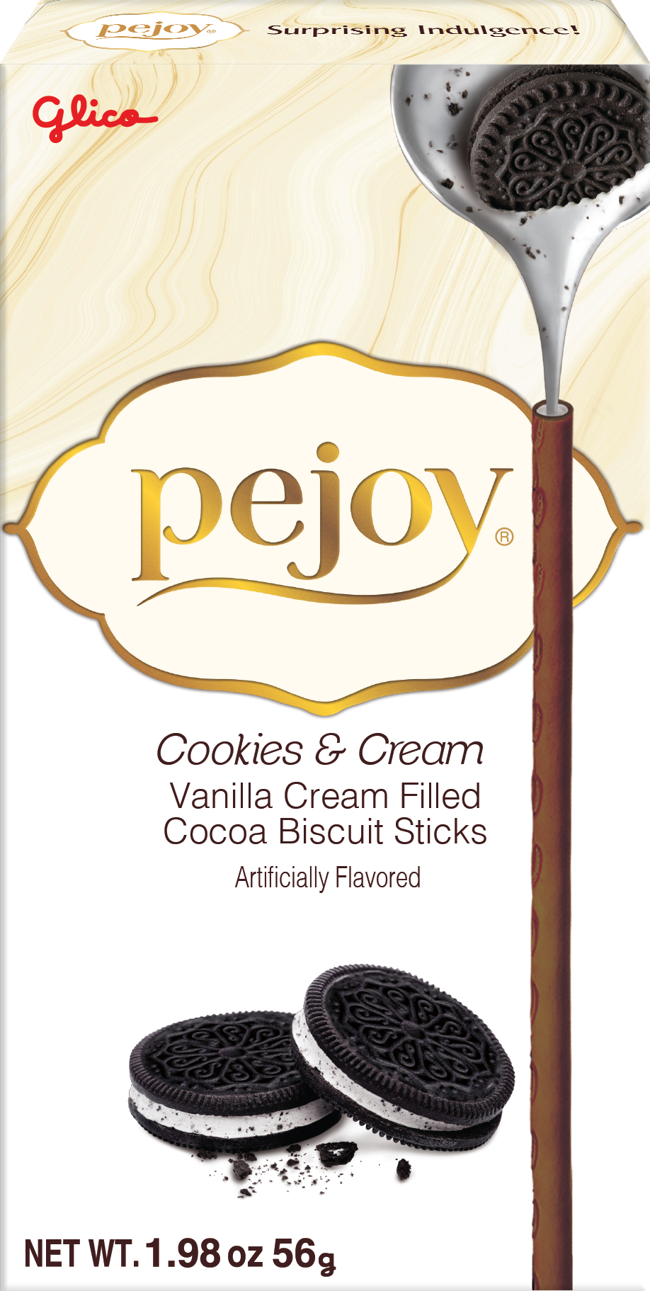 Glico - Pejoy - Cookies & Cream - Vanilla Cream Filled Cocoa Biscuit Sticks