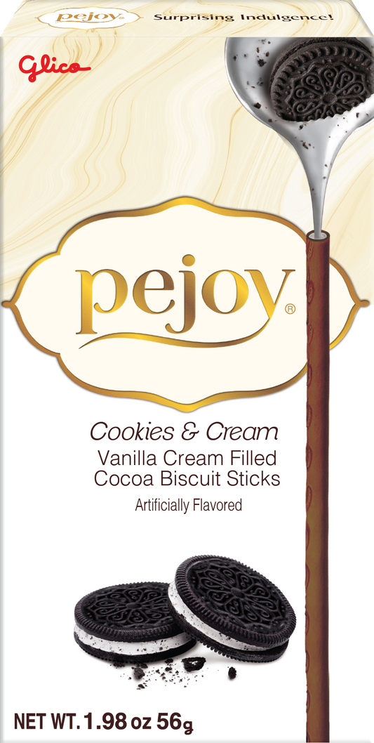 Glico - Pejoy - Cookies & Cream - Vanilla Cream Filled Cocoa Biscuit Sticks
