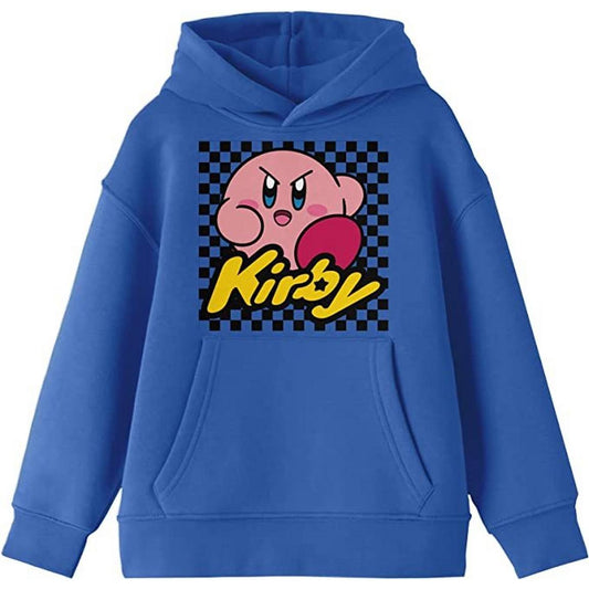 Kirby Unisex Checker Background Screen Print Pullover Hoodie