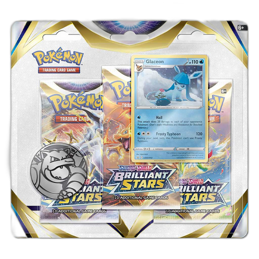 Pokémon - Sword & Shield - Brilliant Stars - 3 Pack Booster Pack - Styles May Vary
