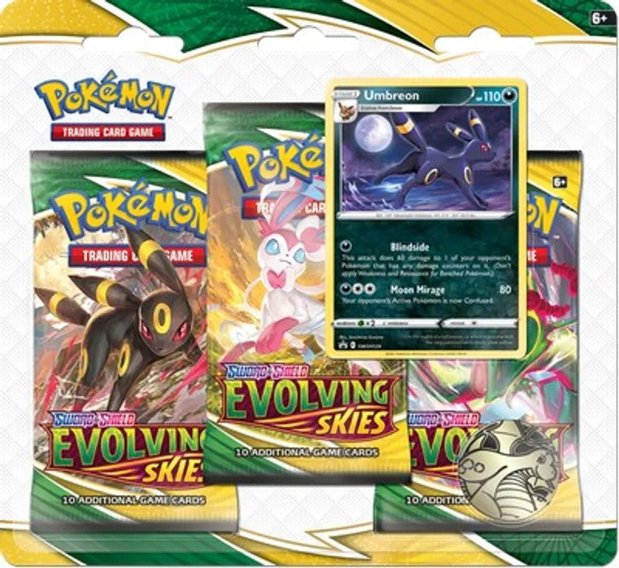 Pokémon - Sword & Shield - Evolving Skies - 3 Pack Booster Pack w/ Promo - Styles May Vary