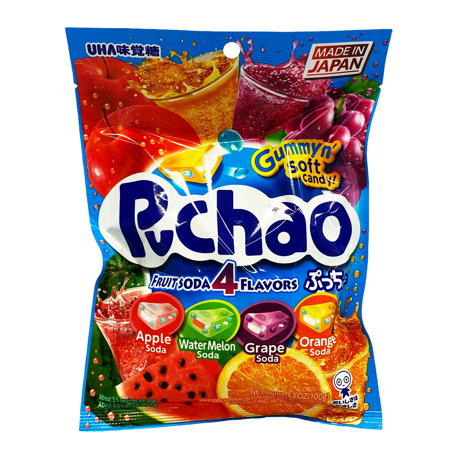 Puchao - Gummyn' Soft Candy - Fruit Soda 4 Flavors - Product of Japan