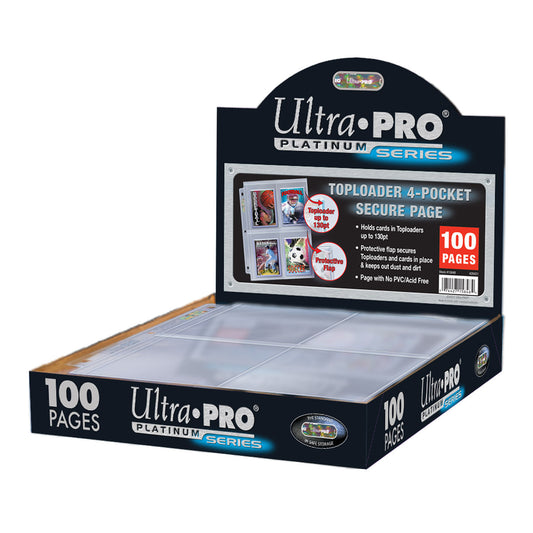 Ultra-Pro - Premium Series - TopLoader 4-Pocket Page (100ct)