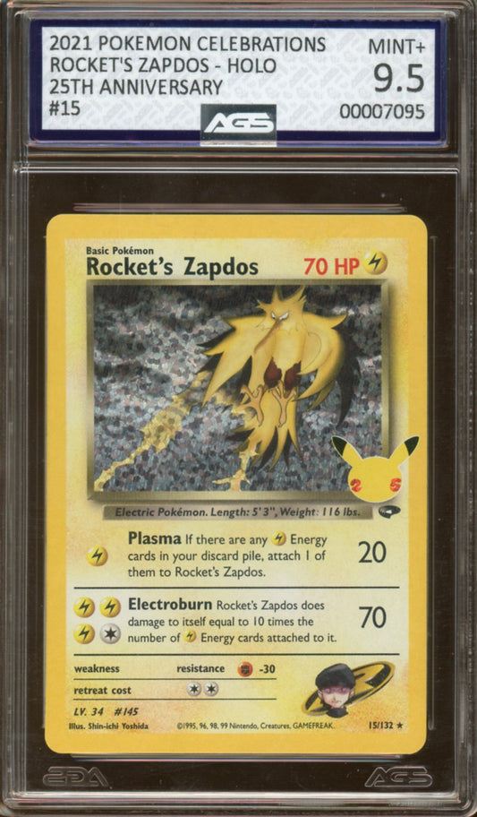 AGS Mint+ 9 - 2021 Pokemon Celebration  - Rocket's Zapdos - Holo