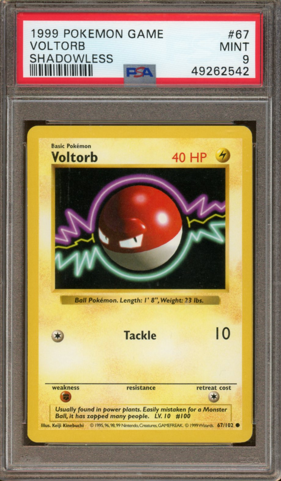 PSA MINT 9 - 1999 - Pokemon - Base Set - Voltorb (Shadowless)