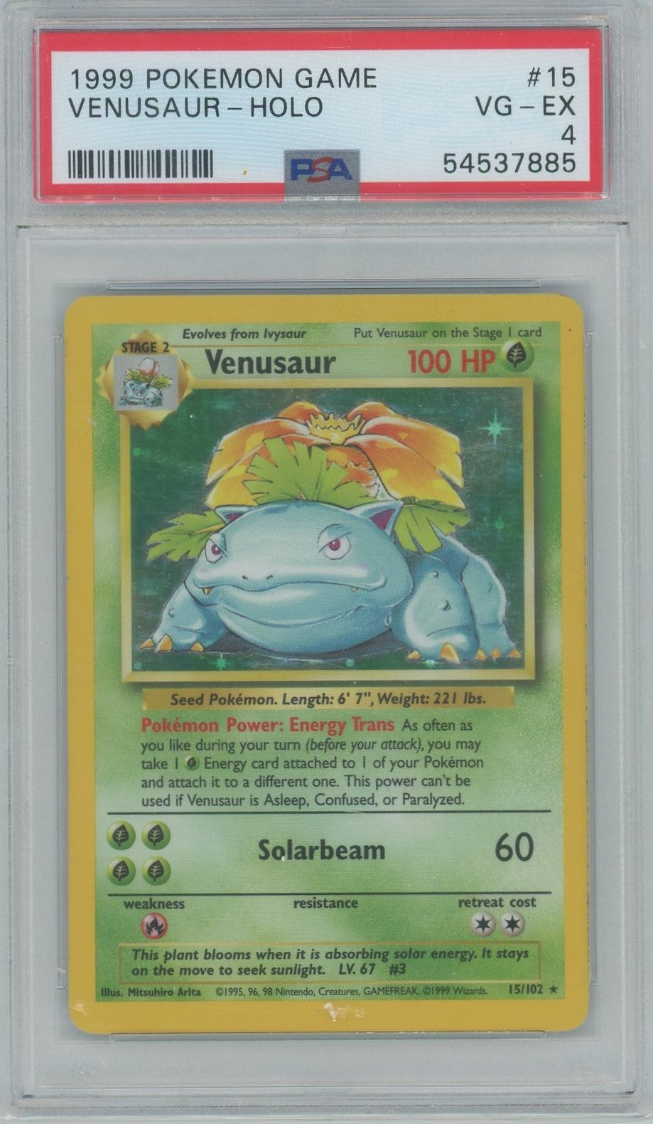 PSA 4 - 1999 Pokémon - Venusaur Holo