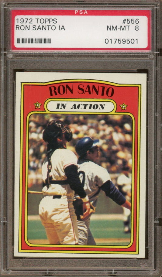 PSA NM-MT 8 - 1972 Topps - Ron Santo IA