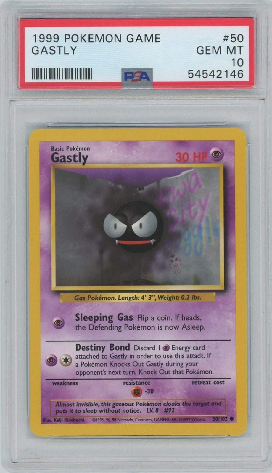 PSA Gem Mint 10- 1999 Pokémon - Gastly