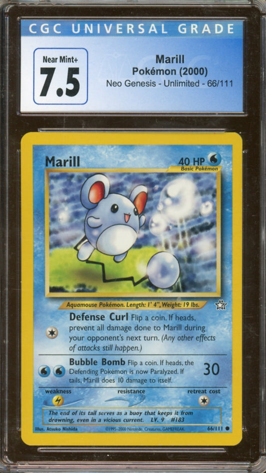 CGC Near Mint+ 7.5 - 2000 Pokémon - Neo Genesis - Marill