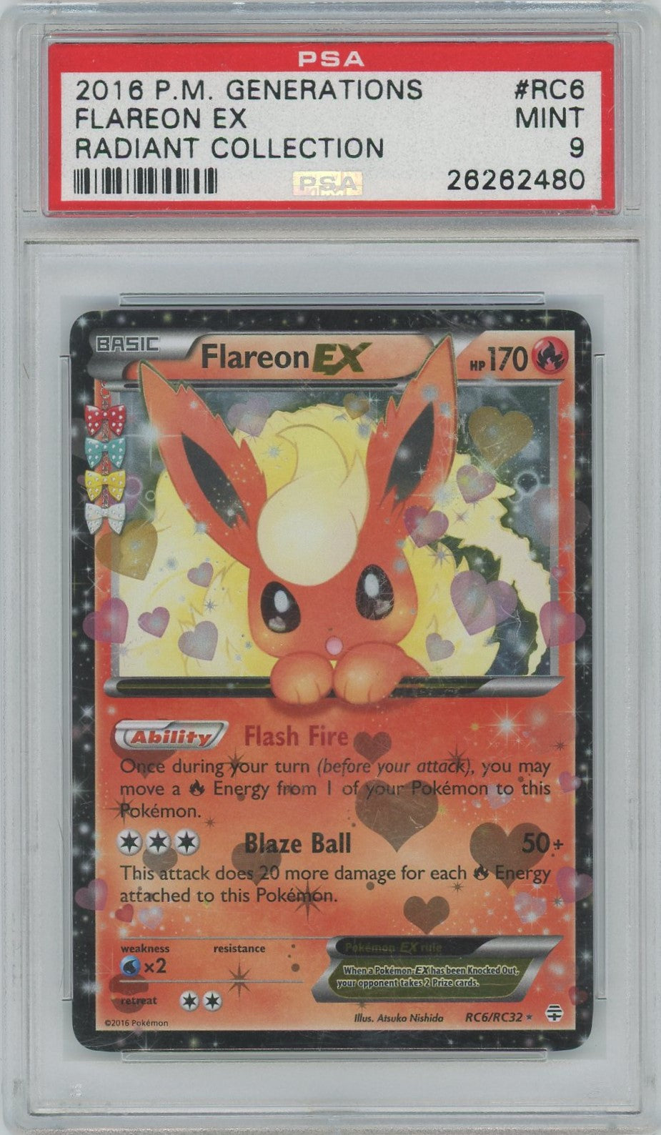 PSA Mint 9 - 2016 Pokémon - Radiant Collection - Flareon EX