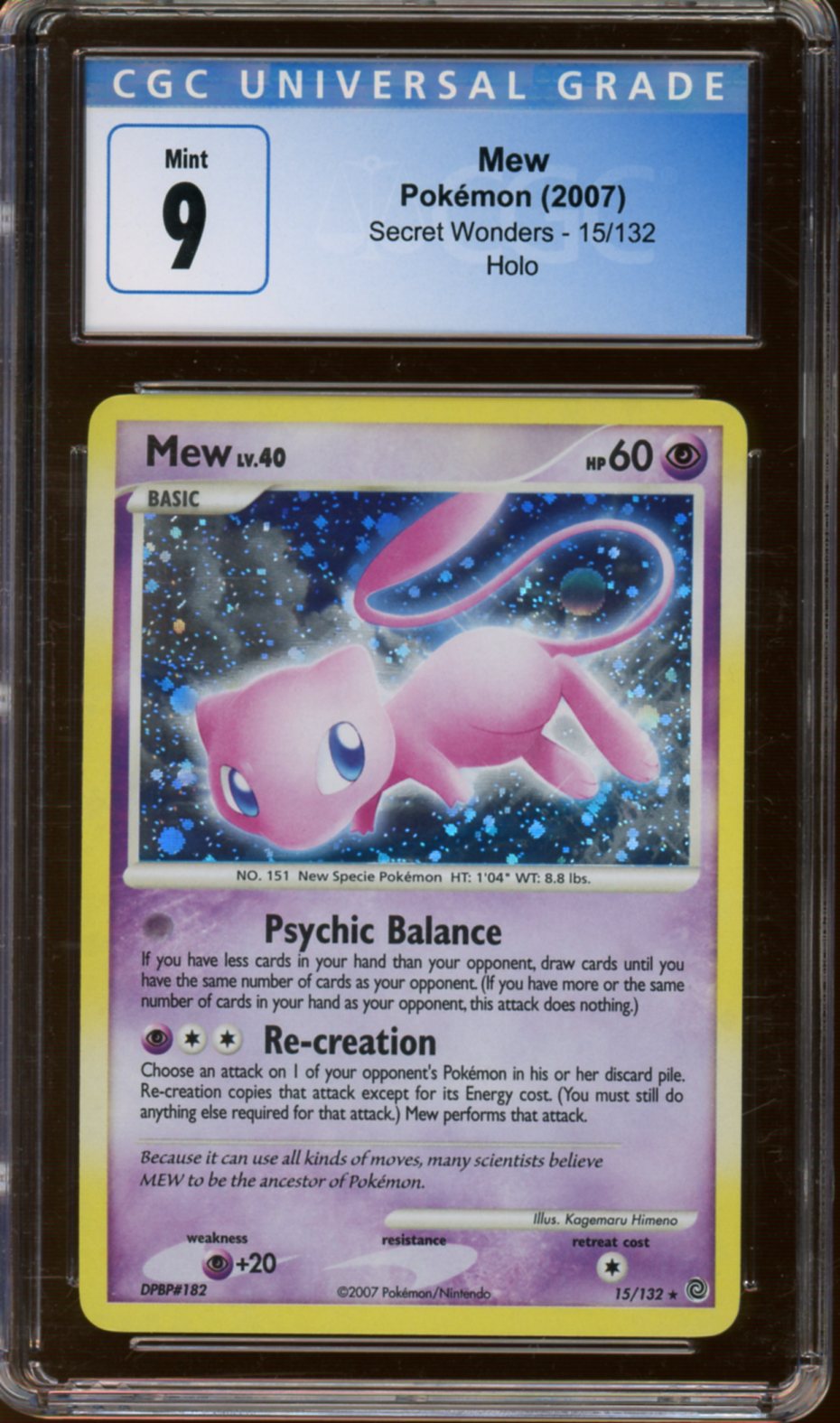 CGC - Mint 9 - 2007 - Pokemon - Secret Wonders - Mew (Holo) – CARDPOPUSA