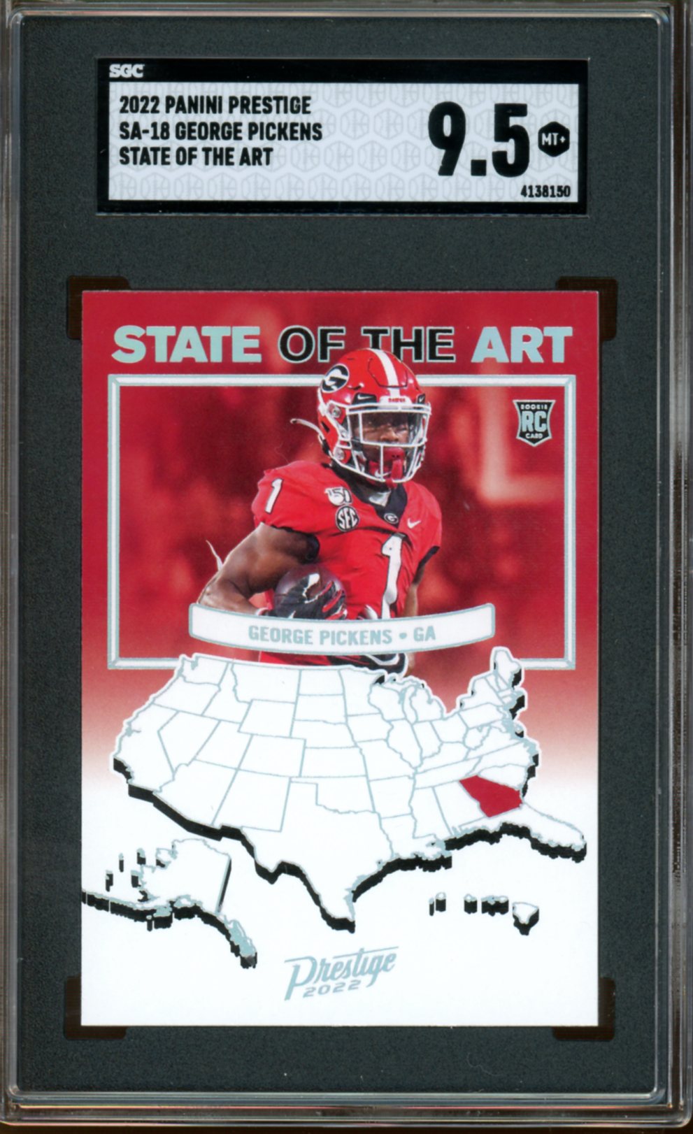 SGC 9.5 - 2022 Panini Prestige - George Pickens - State Of The Art - Rookie Card